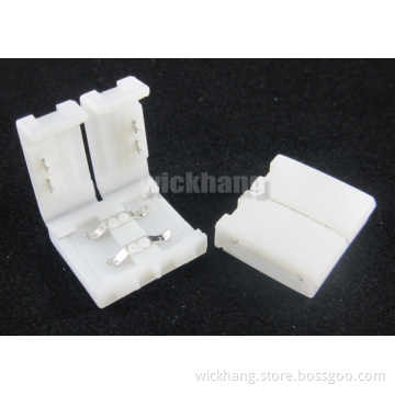 8mm 2pin Solderless Clip-on Coupler Clip Connector for LED Strip Light 3528 Single Color